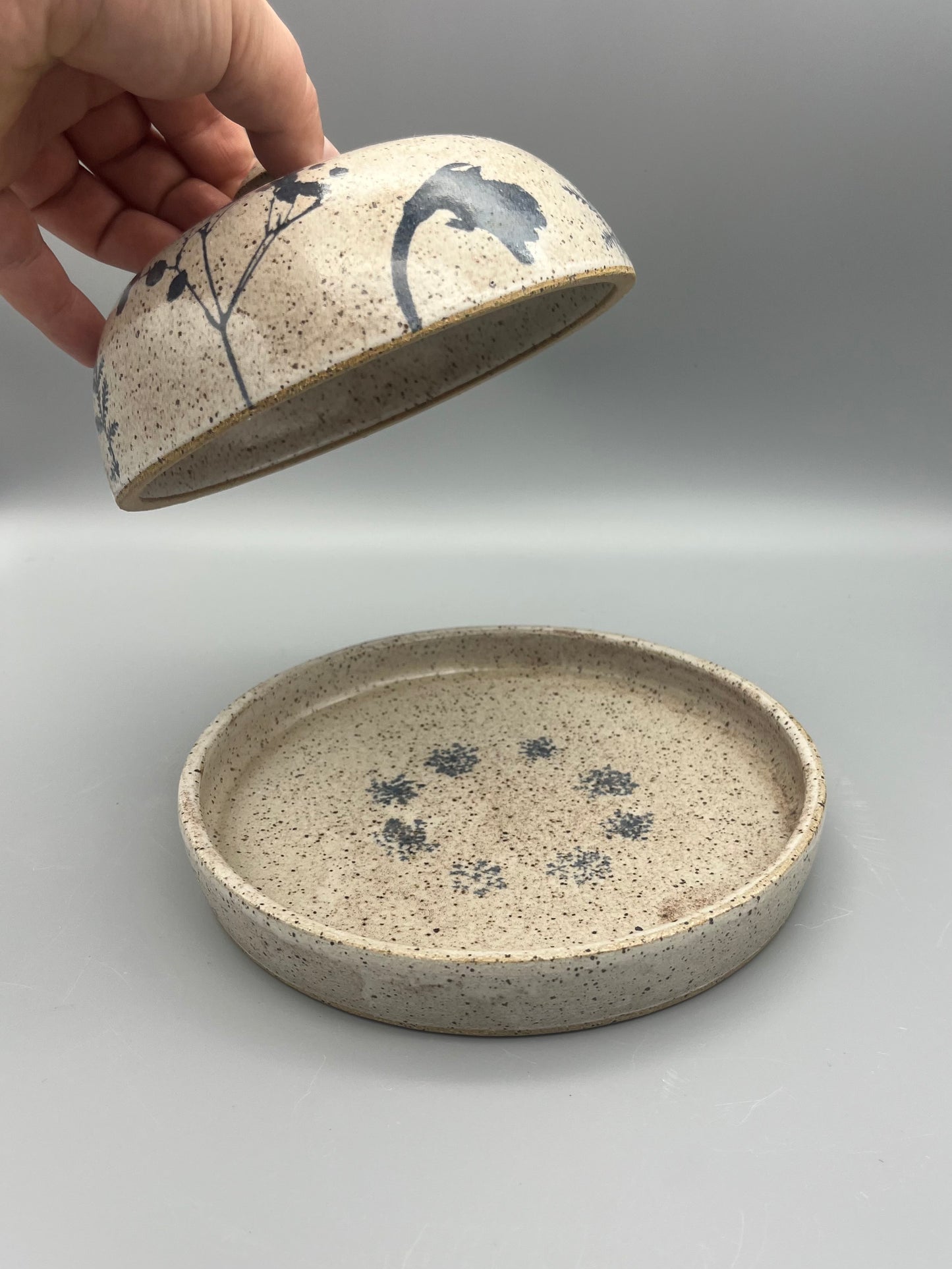 Butter Dish - Ferns and Flowers
