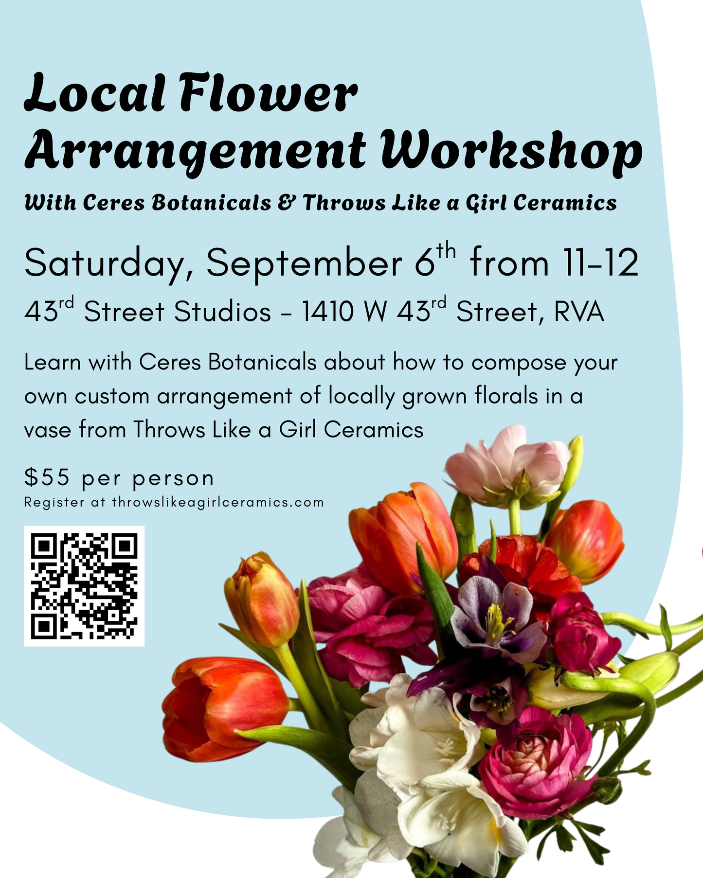 September 6th Local Flower Arrangement Workshop