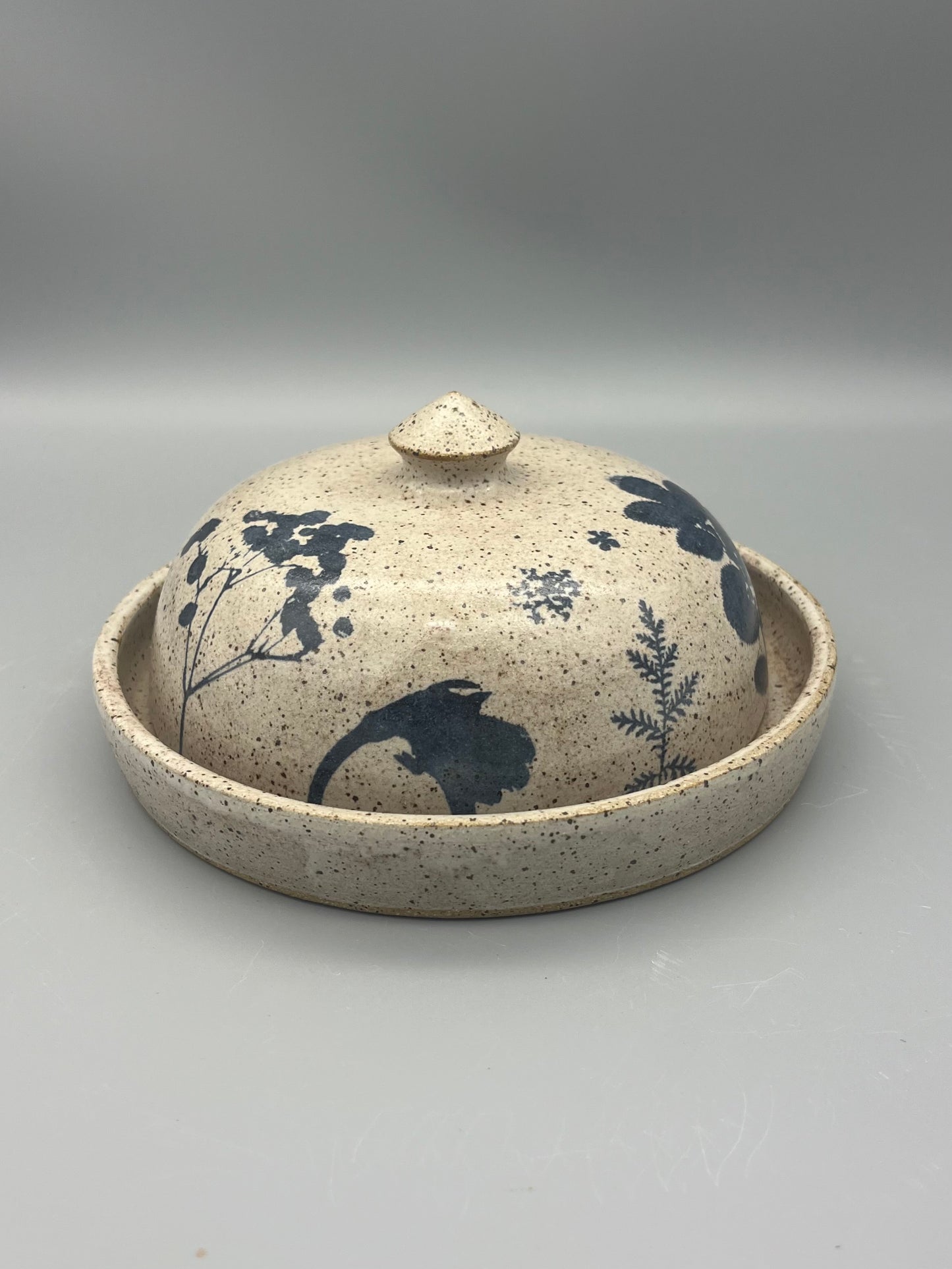Butter Dish - Ferns and Flowers