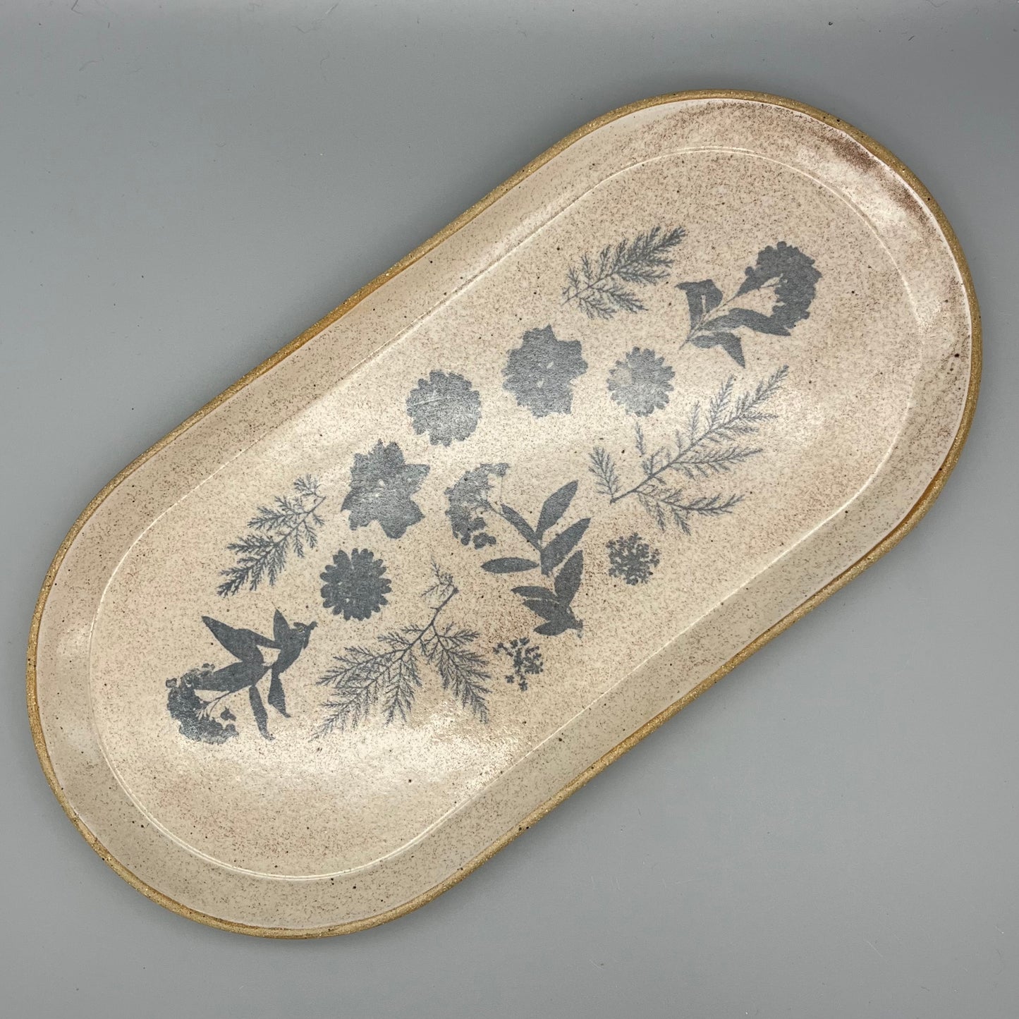 Tray - Large Ferns and Flowers 01